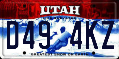UT license plate D494KZ