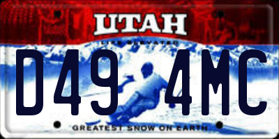 UT license plate D494MC