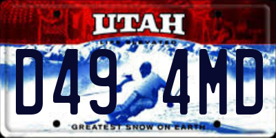 UT license plate D494MD
