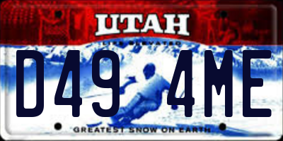 UT license plate D494ME
