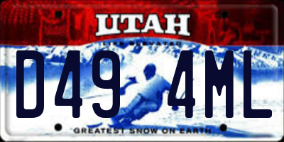 UT license plate D494ML
