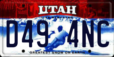 UT license plate D494NC