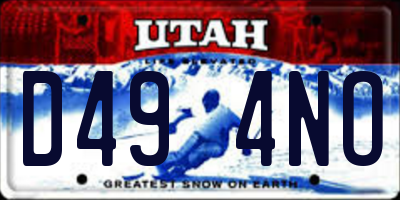 UT license plate D494NO