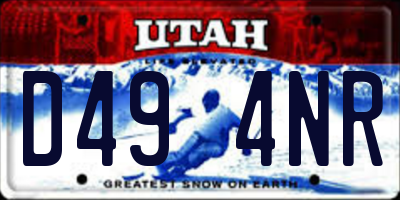 UT license plate D494NR