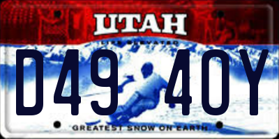 UT license plate D494OY
