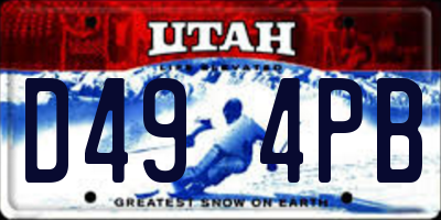 UT license plate D494PB