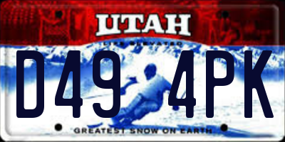UT license plate D494PK