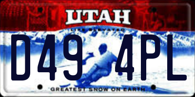 UT license plate D494PL