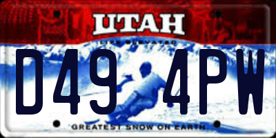 UT license plate D494PW