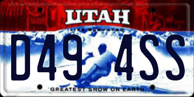 UT license plate D494SS