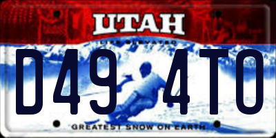 UT license plate D494TO