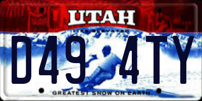 UT license plate D494TY
