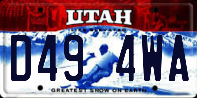 UT license plate D494WA