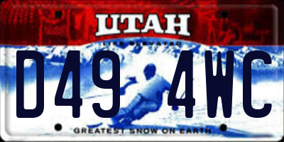 UT license plate D494WC