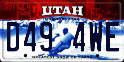 UT license plate D494WE