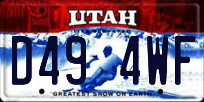 UT license plate D494WF