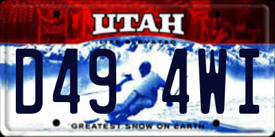 UT license plate D494WI