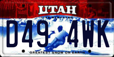 UT license plate D494WK
