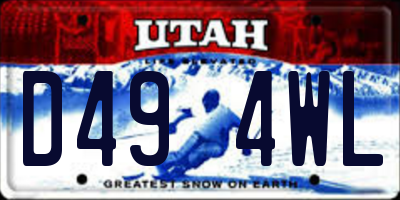 UT license plate D494WL