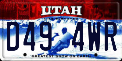 UT license plate D494WR