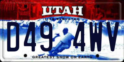 UT license plate D494WV
