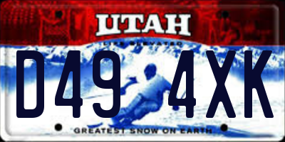 UT license plate D494XK