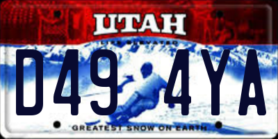 UT license plate D494YA