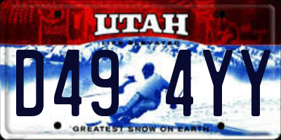 UT license plate D494YY
