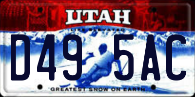 UT license plate D495AC