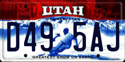 UT license plate D495AJ