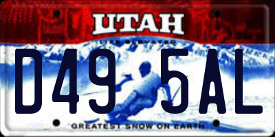 UT license plate D495AL