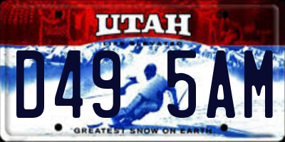 UT license plate D495AM