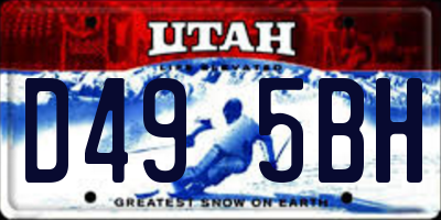 UT license plate D495BH