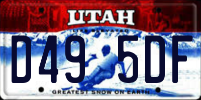UT license plate D495DF