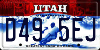 UT license plate D495EJ