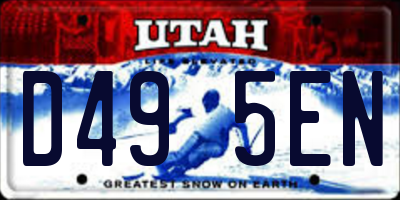 UT license plate D495EN