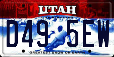 UT license plate D495EW