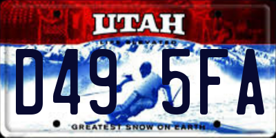 UT license plate D495FA