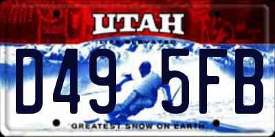 UT license plate D495FB