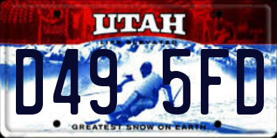 UT license plate D495FD