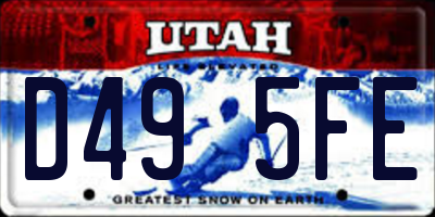 UT license plate D495FE