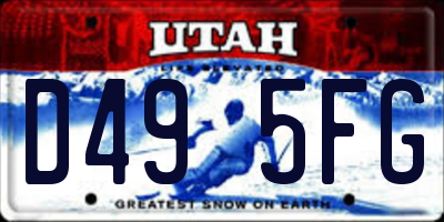 UT license plate D495FG