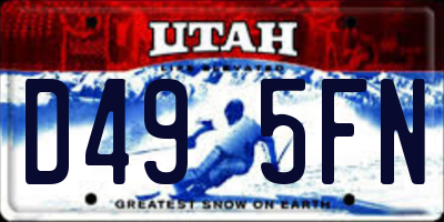 UT license plate D495FN