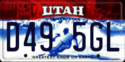 UT license plate D495GL