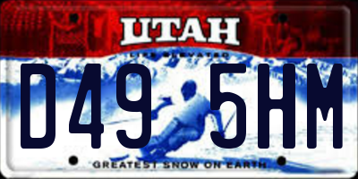 UT license plate D495HM