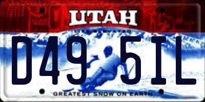 UT license plate D495IL