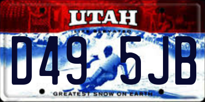 UT license plate D495JB