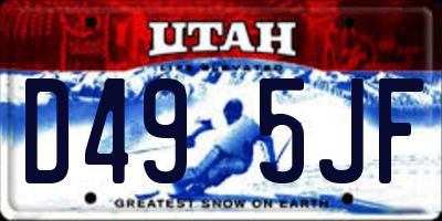 UT license plate D495JF