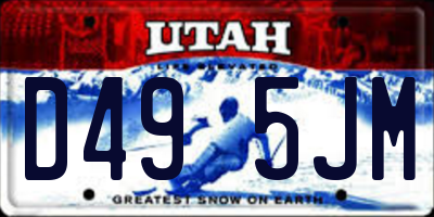 UT license plate D495JM