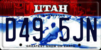 UT license plate D495JN